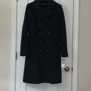 Lauren Ralph Lauren Classic Black Pea Coat with Gold Buttons